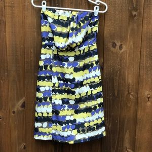 The Limited Strapless Dress Yellow Purple Black 0